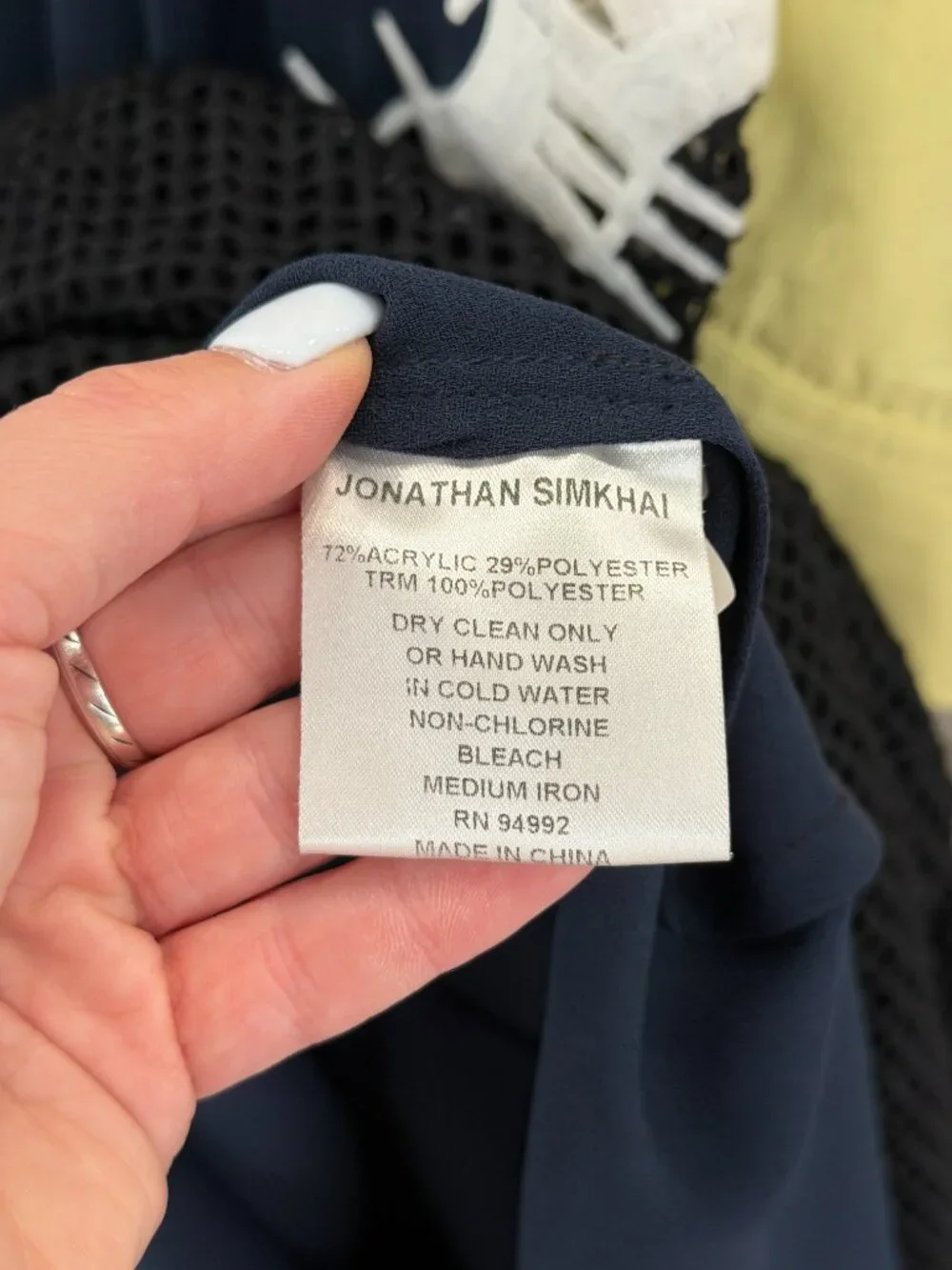 JONATHAN SIMKHAI Navy Blue Blace Peplum Lace Embroidered Midi Dress size M - Picture 11 of 11
